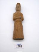 A well-defined Chinese Han dynasty terracotta tomb figurine of an attendant, c. 200 AD.
