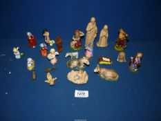 A vintage Nativity set, Hummel figures and some other animal figures.
