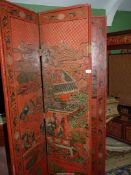 A Chinosierie four fold Screen,