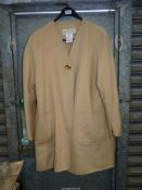 A Gucci ladies 3/4 length lightweight coat in beige, single button fastening, size 44, UK size 12.