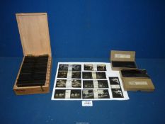 A box containing interesting selection of glass Slides to include images of Burmese women cooking,