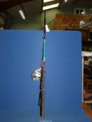 A Kingfisher three section fishing Rod, 12' long, plus a XCT 3500 reel, etc.