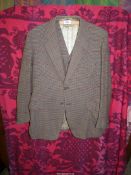 A W.H. Cooper tweed jacket and matching waistcoat, some stains and holes, 41" chest approx.