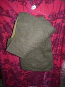 Two Pairs of green Army trousers, waist 36".