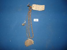 A necklace containing a comb, buttons and beads for telling prayers,
