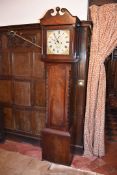 A Mahogany cased long-case Clock, the eight day movement striking the hours on a bell,