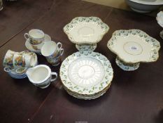 A circa 1870 Minton part dessert service in Forget-Me-Not pattern (no:C4228) to include;