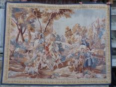 A large Flemish type wall hanging finely worked in wool and cotton,