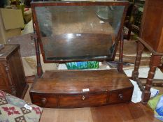 A large Mahogany dressing table, mirror a/f., with three drawers to base, 25 1/2 x 27" tall.