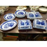 A quantity of blue & white 'Bristol Alkalon China' dinner ware in Mandarin pattern including;