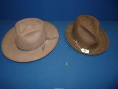 An original 'Akubra' felt hat 'No. 59', plus a trilby.