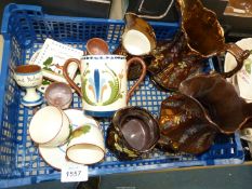 A small quantity of Torquay Pottery including; tankard, egg cups, cups & saucers, etc (some a/f),