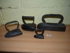A group of four Irons including Tailors Goose Iron by J. & J.