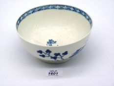 A rare and collectible Worcester first period bowl decorated in a Chinese village pattern c.