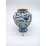 An English Delftware vase, c.