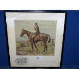 A framed Snaffles Print of a gentleman on horseback ''I have my man cleaning my 'osses not my