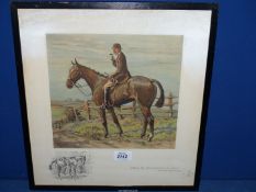 A framed Snaffles Print of a gentleman on horseback ''I have my man cleaning my 'osses not my