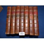 Seven leather volumes of Goldsmith's Animated Nature by Oliver Goldsmith,