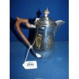 A small Silver coffee Pot having wooden handle and finial (a/f), Birmingham 1925,