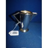 A small Art Deco Silver Jug, Birmingham 1936, mark rubbed maker possibly, EM, 137g.