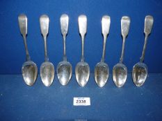 Seven Silver dessert spoons comprising set of three London 1851,