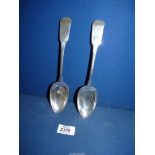 A pair of Silver serving Spoons, maker ST (Soloman Royes), London 1820. 130g.