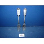 Two Silver forks, Exeter 1850, 94g.