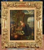 A finely detailed Fijnschilders of Leiden 17th Century Oil Painting on Oak panel - A young girl