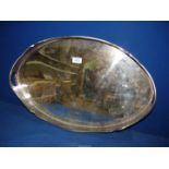 A large oval plated galleried Tray, 23" x 15".