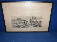 A framed Lithograph titled 'The Approach to the Fortress of Kwettah' after struggling through the
