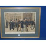 A gilt framed and mounted Vincent Brooks Day & Son Lithograph - Inspector Denning titled 'The Lobby