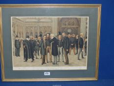 A gilt framed and mounted Vincent Brooks Day & Son Lithograph - Inspector Denning titled 'The Lobby