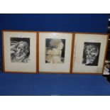 Three framed Photographs depicting Michelangelo's La Pieta.