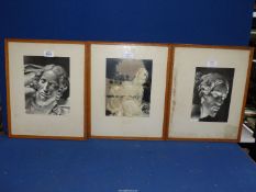 Three framed Photographs depicting Michelangelo's La Pieta.