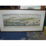 A large coloured Etching titled 'The South Prospect of Dover in the Country of Kent',