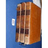 Three leather volumes of "The Miscellaneous Works in Prose and Verse" of George Hardinge, Esq,