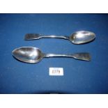 Two Silver serving Spoons, London, circa 1930's, makers W.B (William Bateman)and B.M.