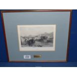 A framed and mounted Engraving by Robert Wallis from the drawing by WH Bartlett titled 'Geneva',