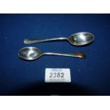 Two silver teaspoons; one Birmingham 1931 maker J.