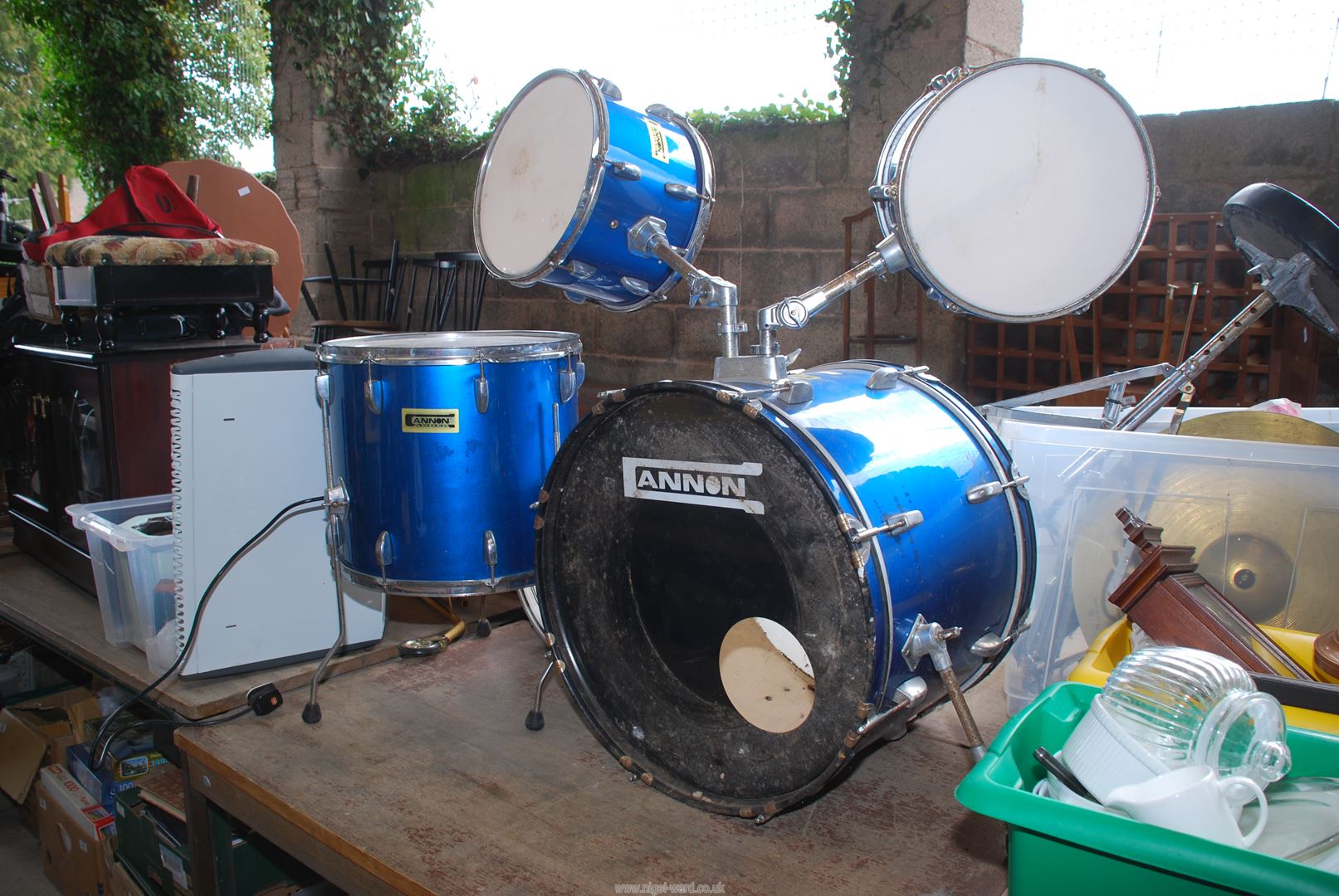 Cannon Adder drum kit with stool. - Image 6 of 6