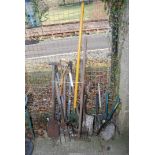 Stainless steel fork, rake, lawn edger and clippers, etc.