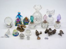 A small quantity of glass perfume bottles,