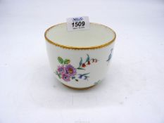 A Vincennes or early Sevres sugar bowl, painted with flowers date code C, for 1756,