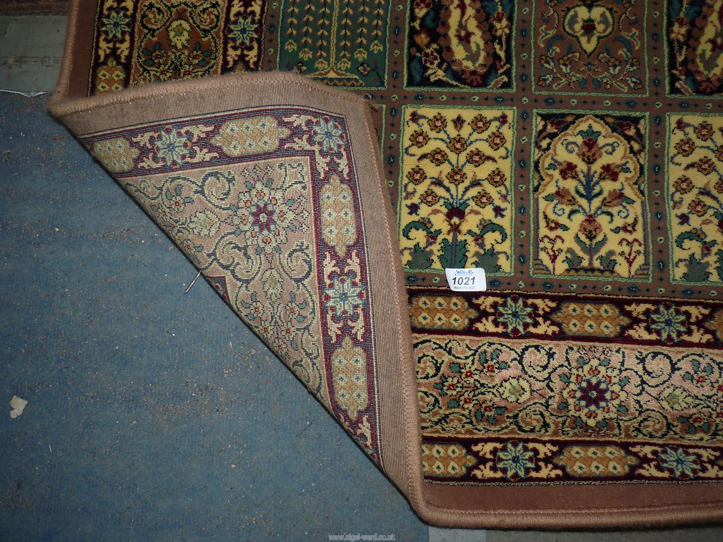 A fine woven Persian panel design rug, 110cm x 160cm. - Image 2 of 2