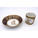 A late 18th century Berlin cup and saucer, late 18th century,