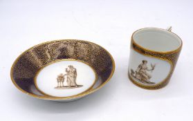 A late 18th century Berlin cup and saucer, late 18th century,