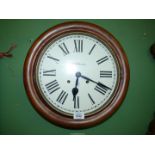 A circular Wall Clock, 16" diameter overall, the face 11 1/2'' diameter with facsimile paper face.
