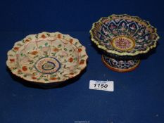 A Benjarong Thai market Chinese porcelain pedestal presentation dish, early 19th century,