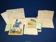 A 1935 Trooping The Colour brochure and Cricket scorecards (40's & 50's).