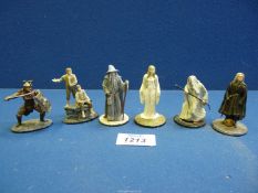 A quantity of Lord of the Rings figures.